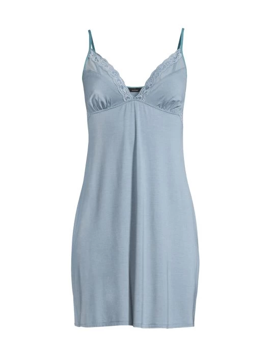 Natori Lace & Sheer Trim Chemise Windy Blue 3 Natori Lace & Sheer Trim Chemise Windy Blue