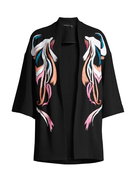 Natori Solid Crepe Embroidered Topper 3 Natori Solid Crepe Embroidered Topper