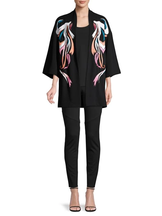 Natori Solid Crepe Embroidered Topper 4 Natori Solid Crepe Embroidered Topper - Image 2