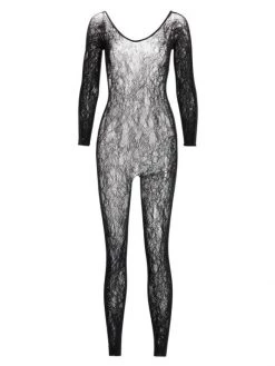 Natori Floral Lace Long-Sleeve Catsuit