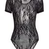 Natori Feathers Lace Short-Sleeve Bodysuit -Hot Sale Natori Store unnamed file 893