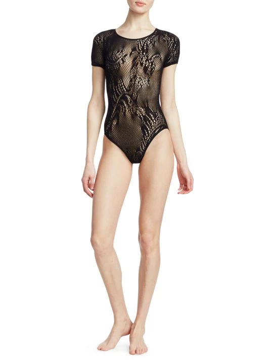Natori Feathers Lace Short-Sleeve Bodysuit 4 Natori Feathers Lace Short-Sleeve Bodysuit - Image 2