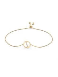 Natori Shangri-La 14K Yellow Gold & Diamond Yin-Yang Charm Bracelet